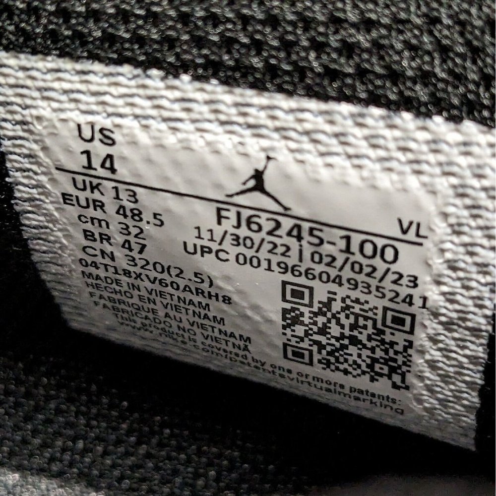 Nike Air Jordan 1 Low TD Men's 14 Panda White Black football cleats FJ6245-100 - Picture 7 of 9